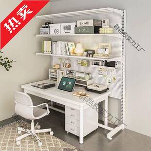 五金立式网红款学生少女书桌改装多层落地洞洞板置物架书架书柜