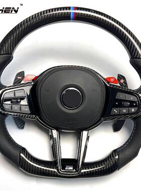 适用宝马G20G22G80G87M2M3M4老改新款CS真碳纤维方向盘总成