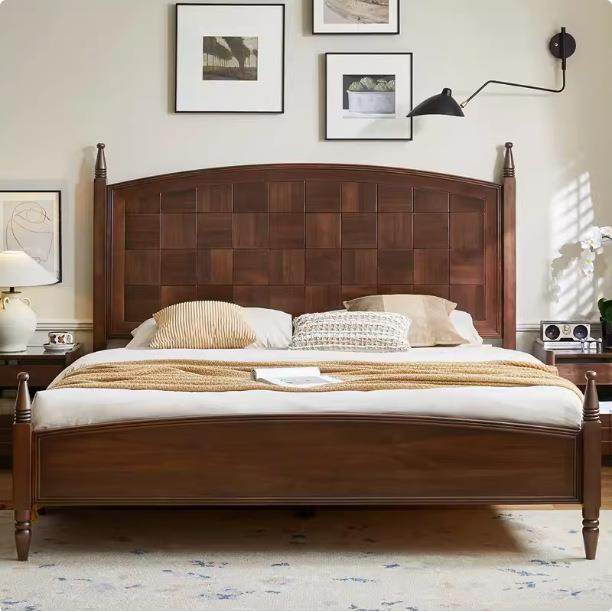 北美黑胡桃木床美式复古实木床现代简约卧室大床樱桃木雕刻双人床,机械设备,其他机械设备,淘宝优惠券,粉丝福利购,淘宝优惠卷