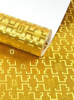 金箔289壁纸佛色堂光金金云黄色祥图案反客厅酒店餐厅饭店用KTV墙