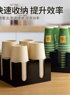 纸杯杯架田XQP次字格奶茶店取架一性打包碗盖收纳架料饮纸杯汤碗