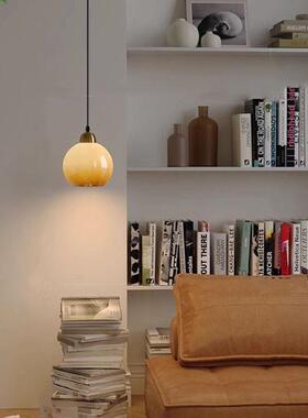 奶油中氛古小吊床头日式复古主灯卧室吊灯玄关过道80682走廊线玻