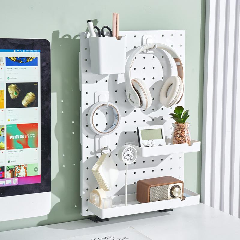 桌GGM公面洞板书架多功能收纳洞置架物架免打孔办室隔断工位屏风