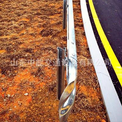 高速公路波形护栏护栏板镀锌喷塑双波梁钢护栏Z立柱出口中能交通