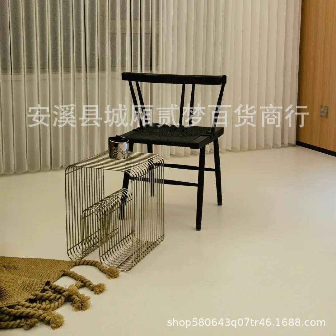 外贸简约线条边几置物架网红迷你小桌子茶几落地杂志架金属收纳