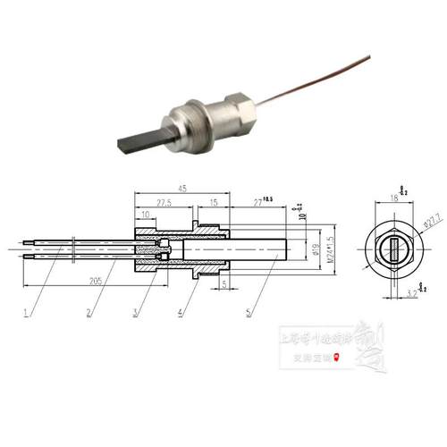 氮化硅点火器氮化硅发热头高温点火器GTTK24E5B/GTCQ-D24C24V23