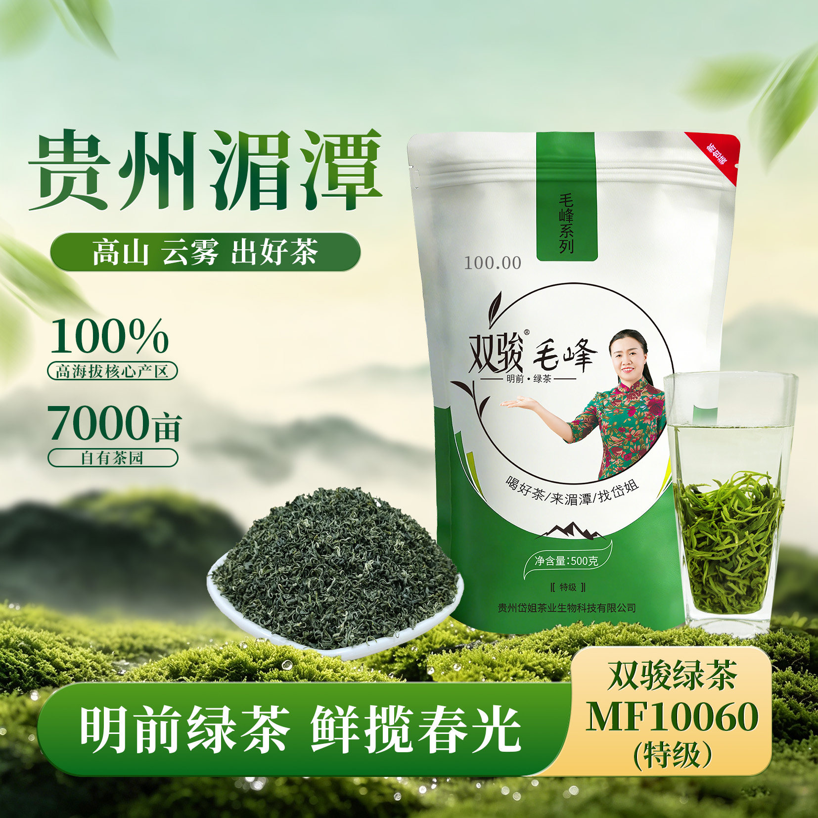 【MF10060】贵州遵义湄潭高山云雾毛峰绿茶500克