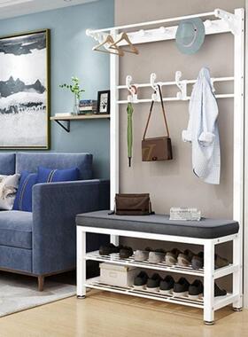 鞋凳衣帽架体客厅换架落地立式挂衣架卧一室置衣物架可坐89808鞋