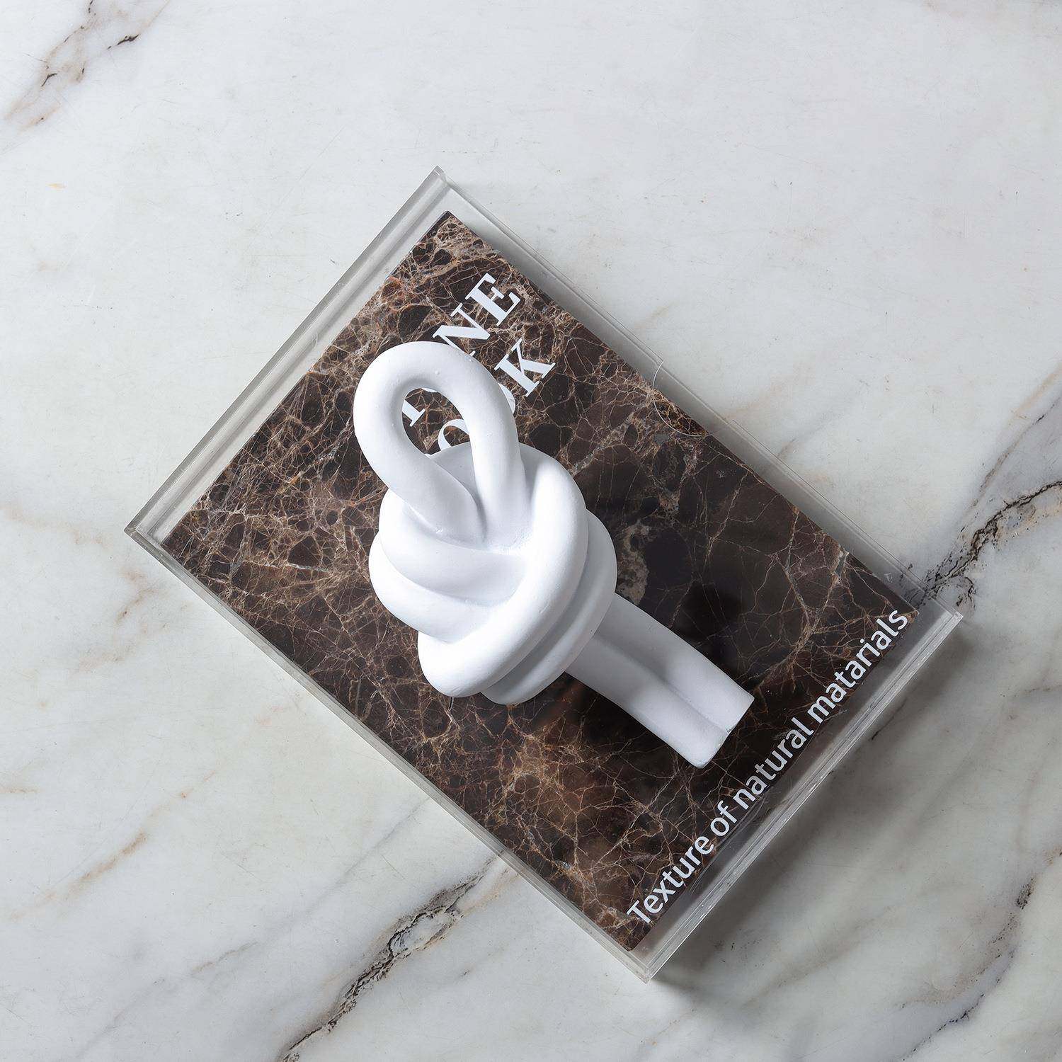 白曲色饰绳结树脂摆件象抽几何扭打结家居样板间床头柜茶几软无装