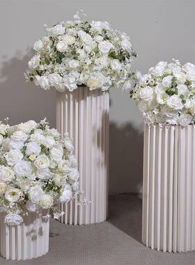 新款0cm仿真绣球YCI玫瑰花球婚礼桌摆放花求餐婚窗展厅装橱饰路引