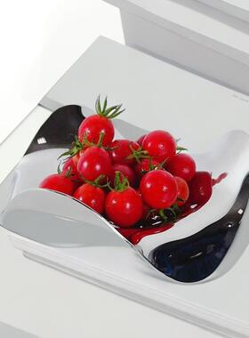 简约欧式属银色金不规饰则流线果盘托盘摆厨8232房餐厅件样板房软