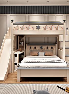 交错式上下双层童床小一60355户型儿床儿床一女上下床错位型组合