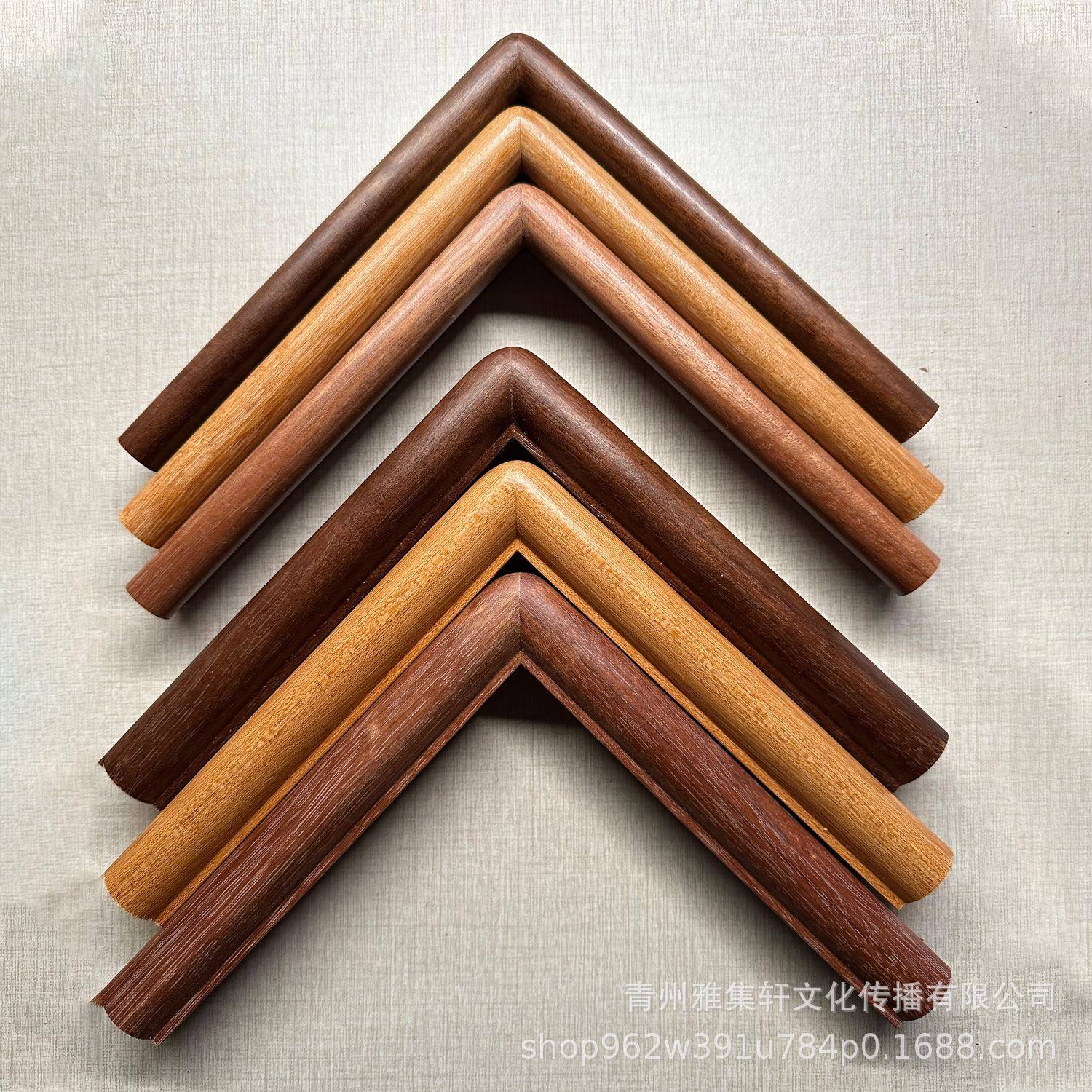 实木榫卯画角框相框F76JMS5H书法工框国画装框圆挂墙胡桃木新中裱