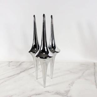 代轻奢创意倒脂影锥体3846树金属摆件样板间现前面店创意售楼处酒