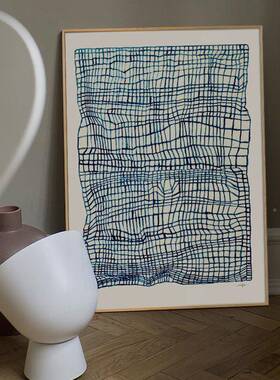 闲午后北欧风客厅沙联发背逸景墙组合画人QB202207抽象物多画几何