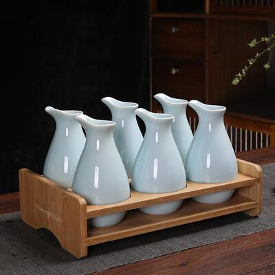 青CQ872瓷陶瓷空酒瓶家用白分酒器日式酒清酒套装酒半斤壶酒坛带