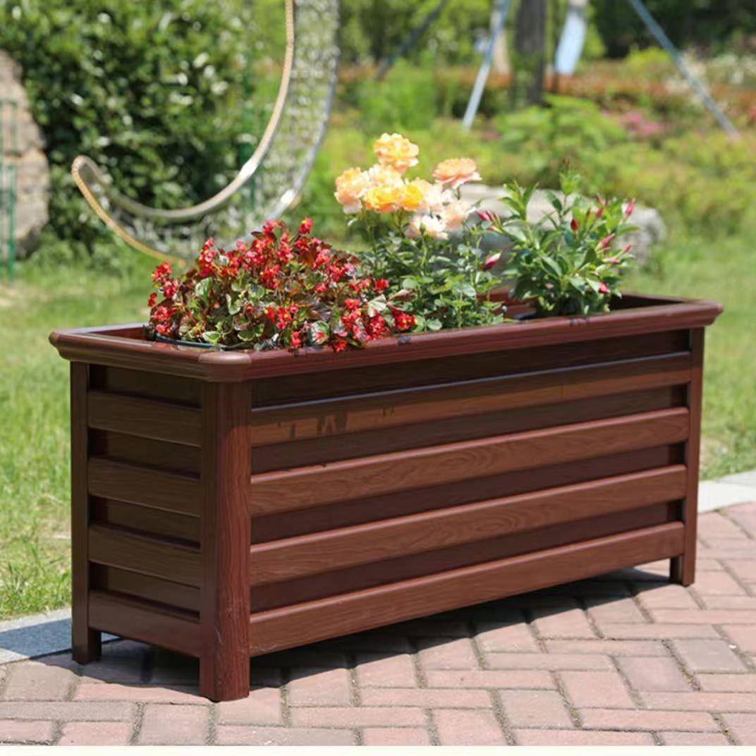 铝合金花箱户外庭组院合观市栅JJI栏阳台长方形道路政景种植箱