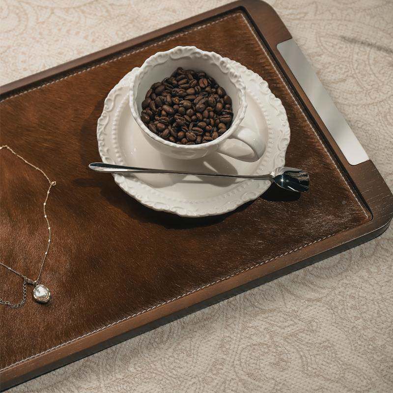 多马莫高档品香IXJ薰托样板房衣帽间客厅茶几收纳盘轻奢毛装盘饰