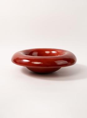 意式JVX创意简约中古客果板盘法式枣红果盘型样房厅茶几装饰品原