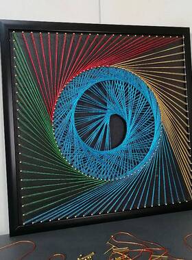 7YX几图i形钉子绕线画dy材料弦丝手工团建手作何DYU客厅抽象装