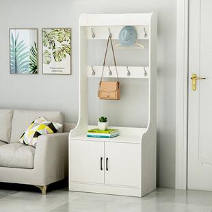 木鞋柜挂衣架一体组合现代简新关款2约0实22玄QWN入户进门衣帽柜