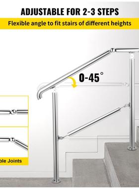 不锈钢梯扶7643步立渡柱不锈钢过楼扶手可调节楼梯室内手外台阶栏