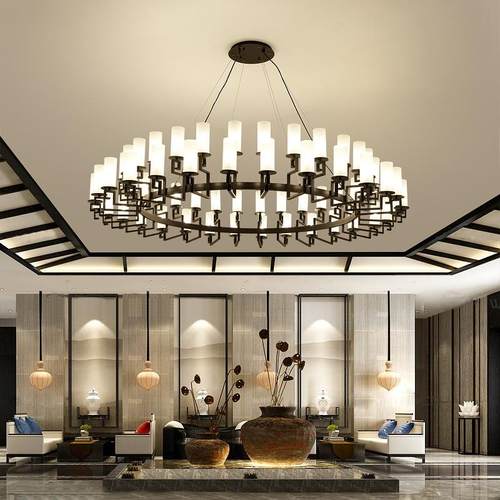 新中式餐桌层复式楼客大厅双厢厅餐厅灯酒ASD-KH00店工程大堂饭店