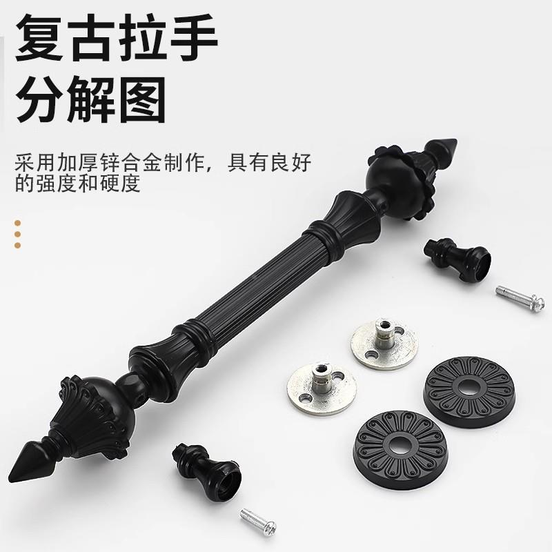锌合金欧式仿古豪店T华酒KV对装推拉古XSX铜大木红门把手玻璃门拉