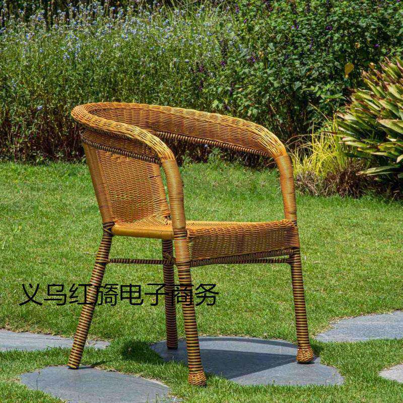 藤椅用阳台休闲藤编人老人43781藤椅子靠背单藤圈椅单个腾家椅三