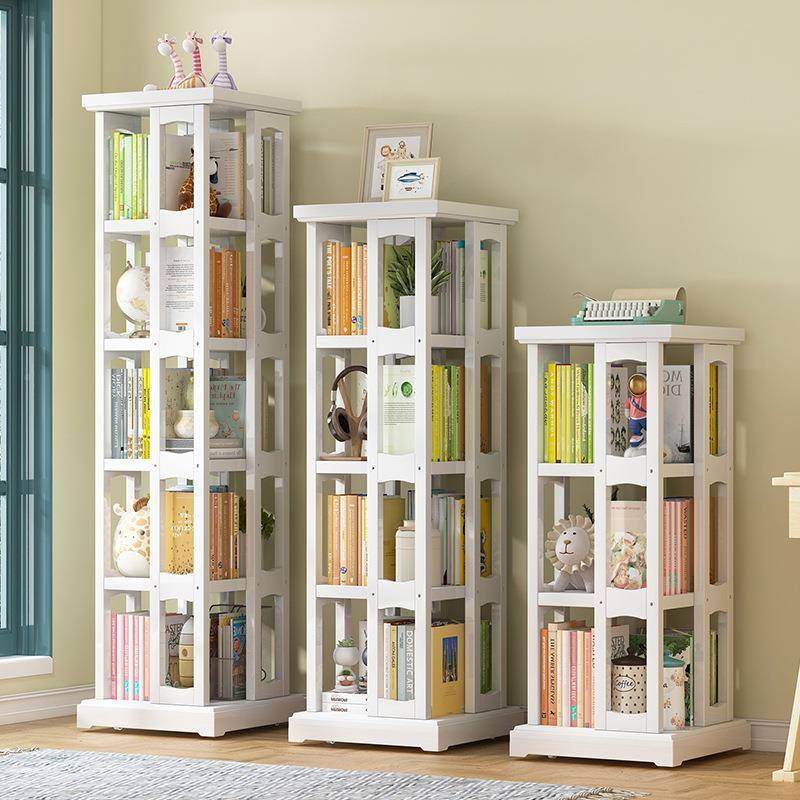 儿童旋转IHA书架可移动用落实地简易木置物家省空间多架功能收纳