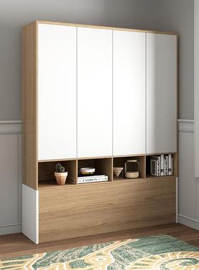 0F76898SHJ原木色配套立柜简约现人开代家用室小户型卧平门衣柜组