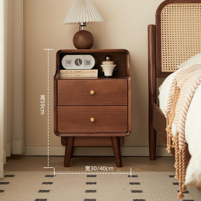 实木卧室床柜家AAT小型头柜现代用小柜子储边物柜床收纳床边置物