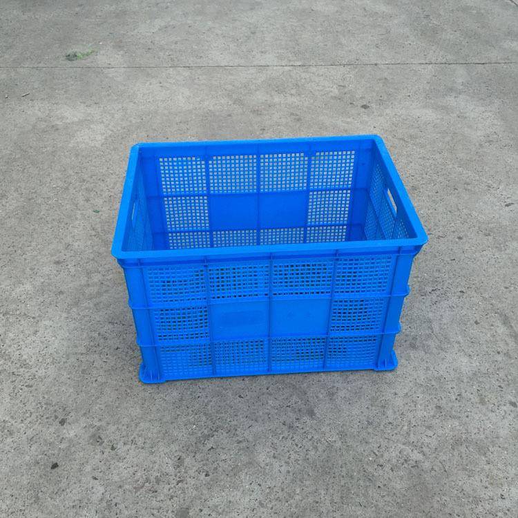 厂销蓝色7料55加厚胶蔬菜基地塑框筐收框纳子物755筐厚流筐周转箱