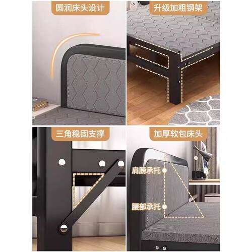 租折叠双床单人床LLW家用办公室午休易成人铁架简床便携出屋人硬