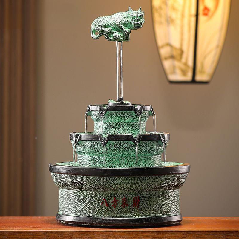 内水摆件循环水流加玄关开业湿八室PGK方来财办公室送礼风水摆件