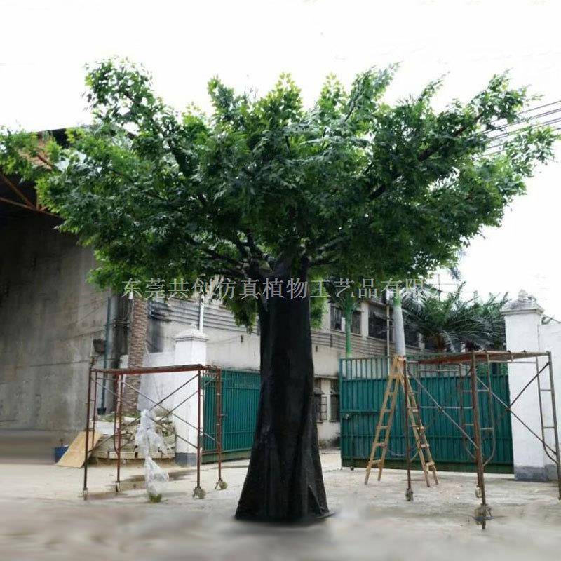 仿真榕树做可按要求娟过胶手感BVR叶做布叶绿榕树枝可阻燃榕叶假