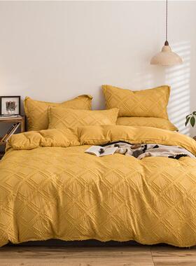 厂直家供韩式个花性立体剪四件套纯洗色水棉床单被ZEW套床上用品