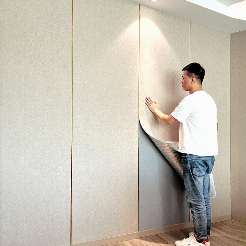 麻防水JYS防潮墙自粘电视背亚景墙纸床头软包墙装饰客布厅卧室壁