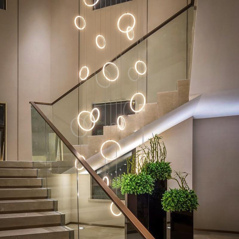 复式楼大26吊灯后现代简约轻奢厅灯灯意创北客欧灯具楼梯餐厅艺术