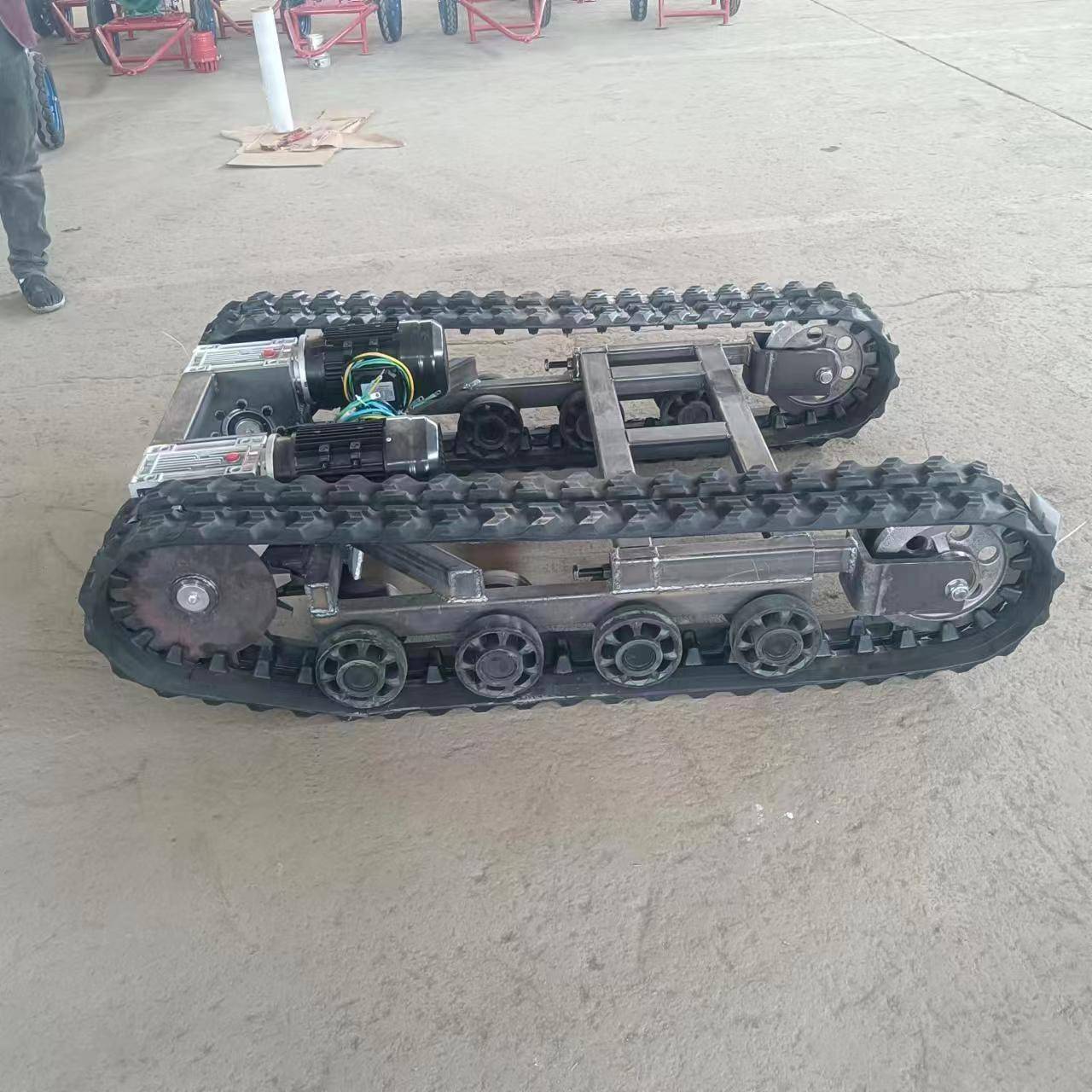 电动橡胶底履带家盘水下履带底盘厂机器盘人履带底KWW价格