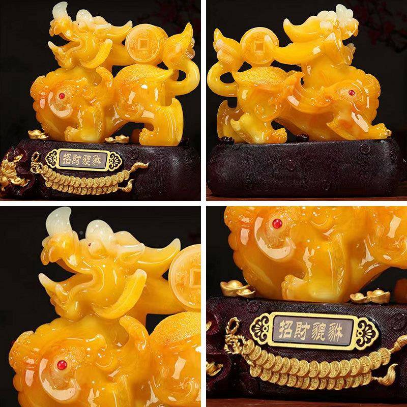 发貔貅仿玉摆件中式家玄居办公室财关客厅电黄yl093视柜店铺开业