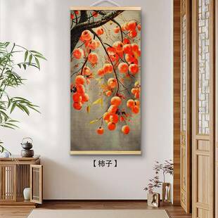 中式竹挂UBN-2钉画装饰源画免钩壁画中式国帘风头厂家直播间背景