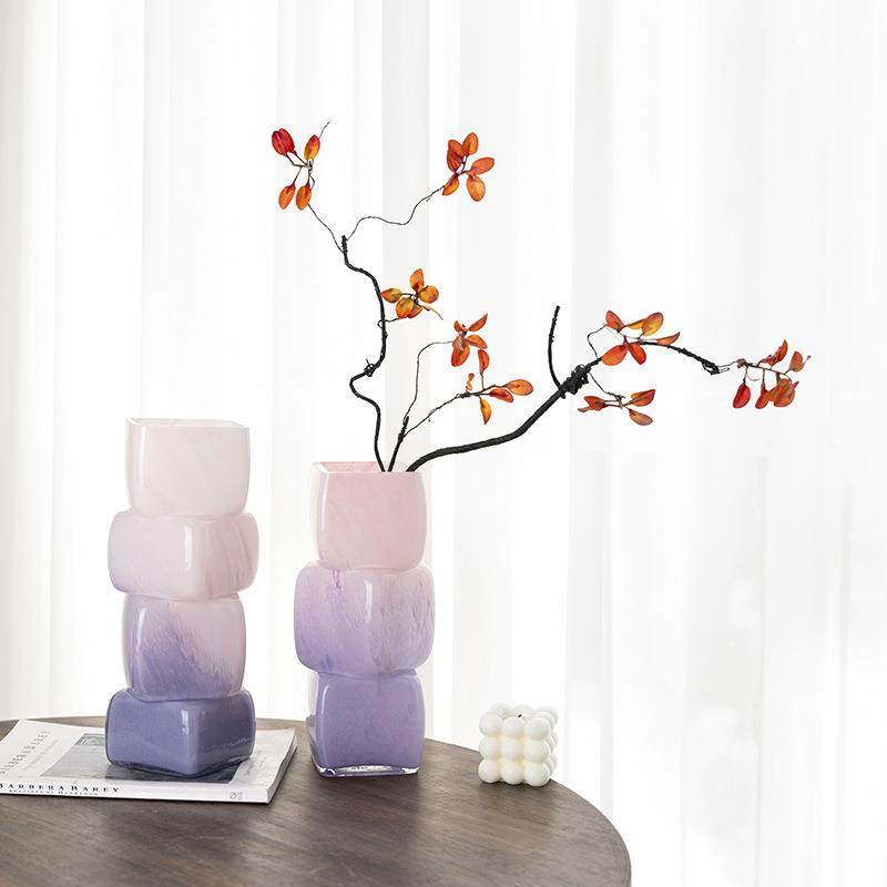 新款创意魔方玻璃花瓶中花琉璃家用桌面岛TCA感艺术器古台摆件,家居饰品,花瓶,淘宝优惠券,粉丝福利购,淘宝优惠卷