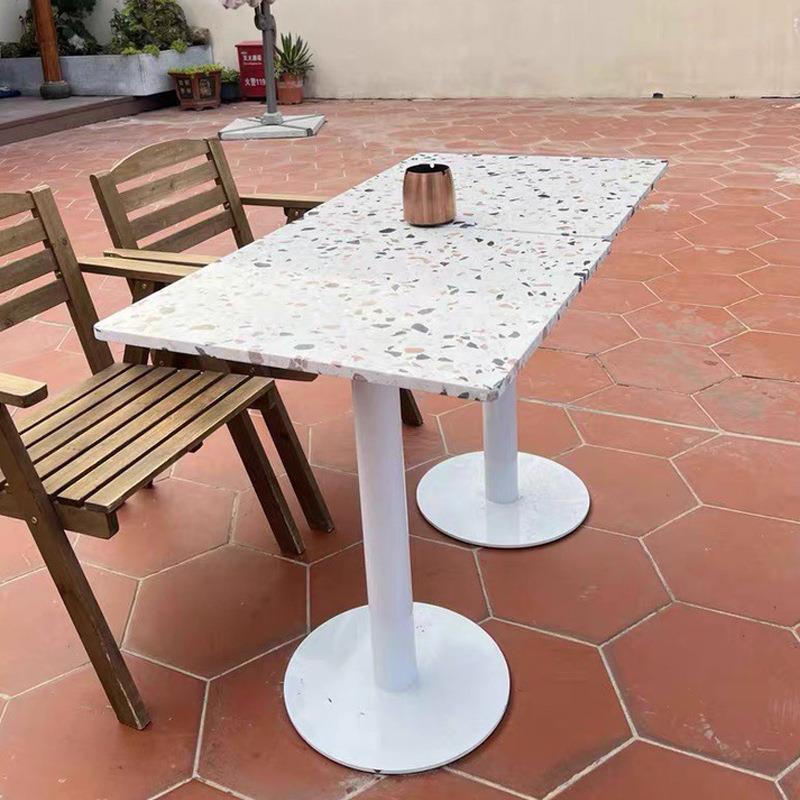 网红水户磨石桌闲子奶茶店餐饮休店民宿洽谈圆形外餐桌阳02-14台