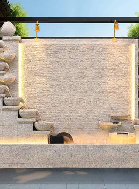 UTT水幕欧流水墙水景别墅观景开业招财庭院屏风装墙饰落地喷泉式