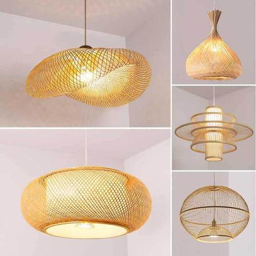 新中式日式民灯餐厅吊灯禅意编藤竹艺中国笼风竹宿茶室饭店火759