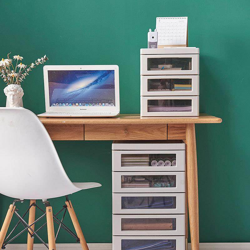 公室文件柜大号桌下收纳办柜4档案袋整理箱A4B纸收纳盒明透资6598