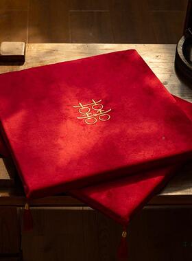 喜字礼敬茶用垫结婚一跪对改口拜垫跪垫F98S755J家加婚厚红色新娘