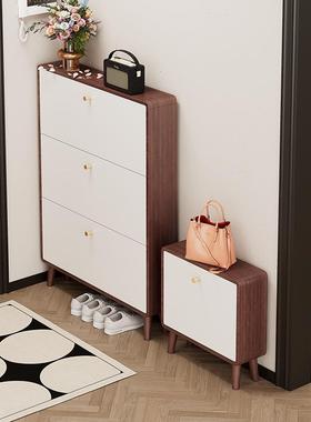 超鞋薄鞋柜用门款口入户翻斗玄关柜一体家靠墙省空间实木腿北IZV
