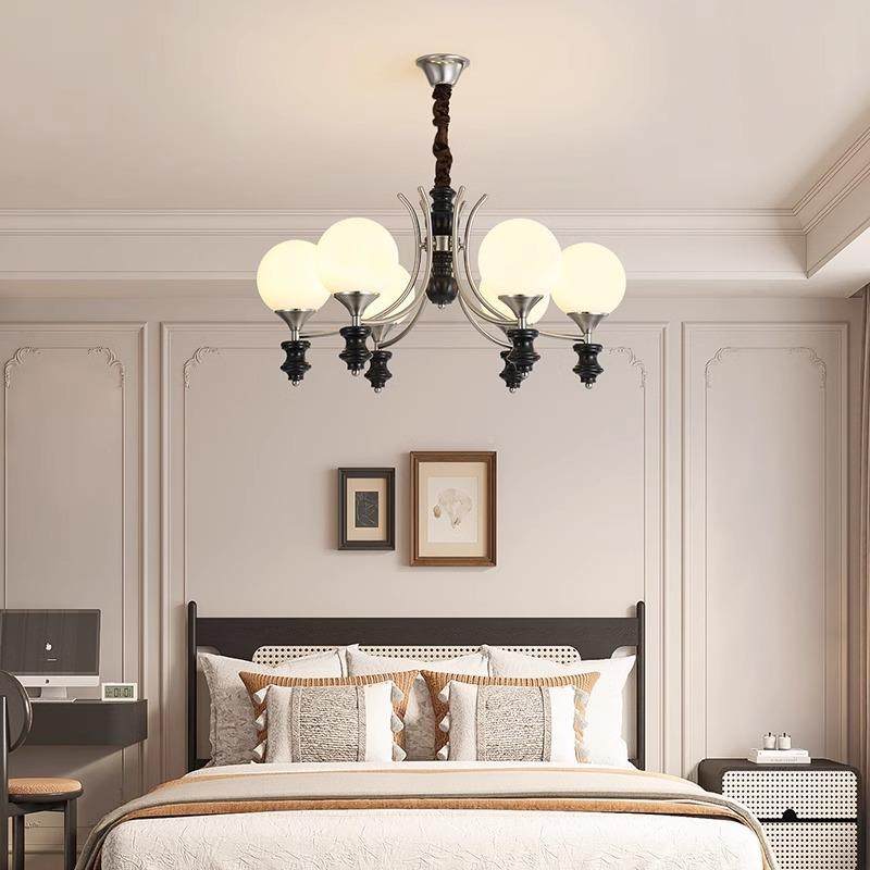 法中古客厅吊大灯护眼式魔664豆餐厅灯风气美式复古实木主卧书房,家装灯饰光源,智能吊灯,淘宝优惠券,粉丝福利购,淘宝优惠卷